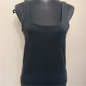 J. Crew Women’s Black Squire Neck  Fitted Tank Top L